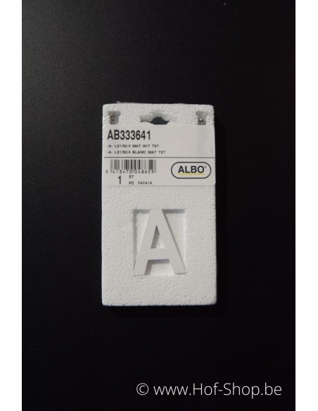 Letter A - extra dik wit aluminium 5 cm hoog (huisnummer Albo)