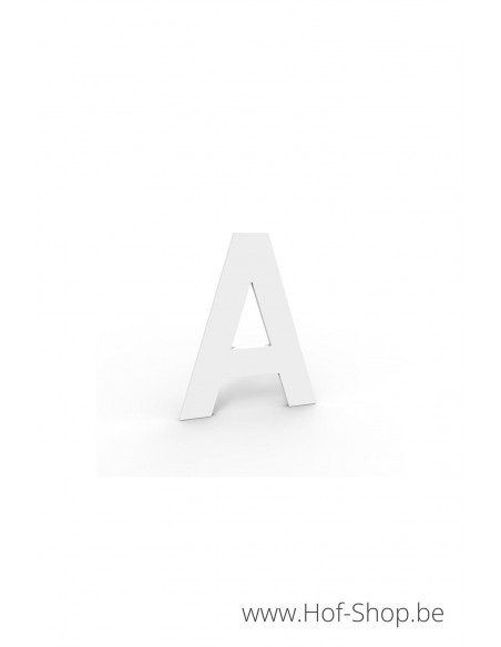 Letter A - extra dik wit aluminium 5 cm hoog (huisnummer Albo)