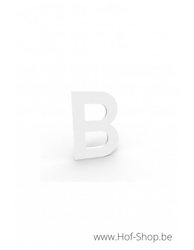 Lettre B - très épais blanc aluminium 5 cm de haute (Numéro de maison Albo)