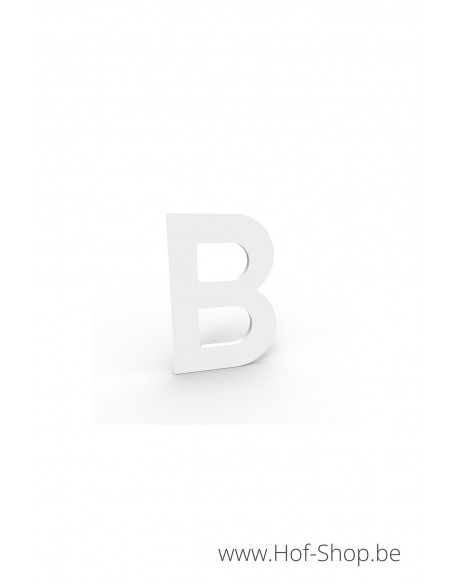 Lettre B - très épais blanc aluminium 5 cm de haute (Numéro de maison Albo)