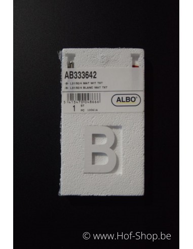 Lettre B - très épais blanc aluminium 5 cm de haute (Numéro de maison Albo)