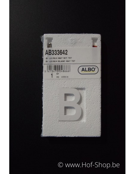 Lettre B - très épais blanc aluminium 5 cm de haute (Numéro de maison Albo)