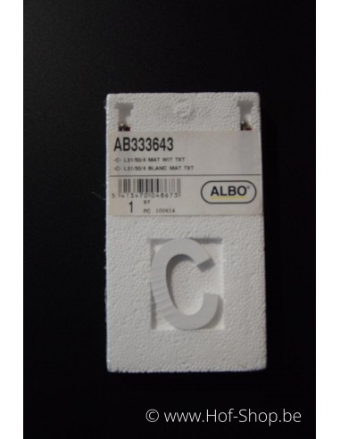 Lettre C - très épais blanc aluminium 5 cm de haute (Numéro de maison Albo)