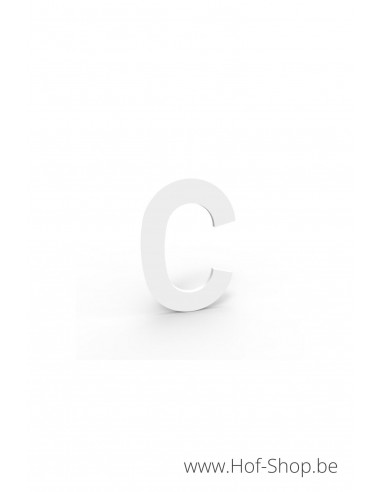 Letter C - extra dik wit aluminium 5 cm hoog (huisnummer Albo)