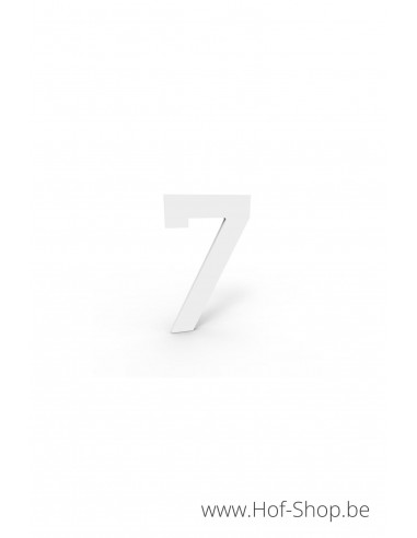 Nummer 7 - extra dik wit aluminium 5 cm hoog (huisnummer Albo)