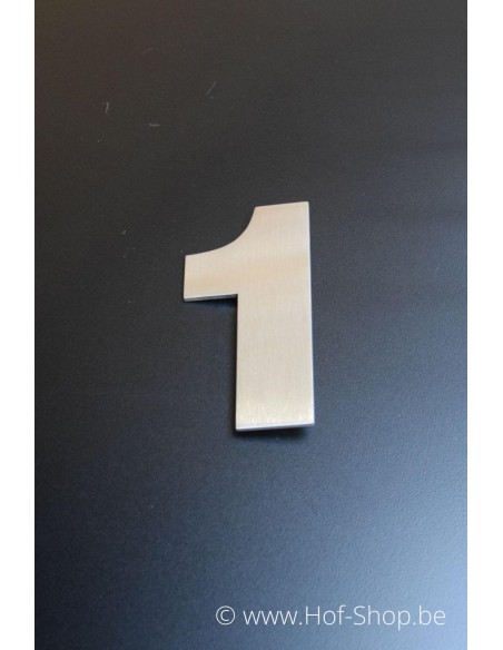 Numéro 1 avec espaceurs Arte - acier inoxydable de 12 cm de haut