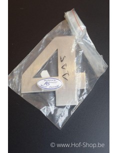 Nummer 4 met afstandshouders Arte - inox 12 cm hoog