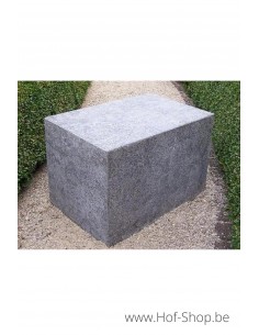 Sokkel 60 x 40 x 40 cm gevlamd en geborsteld - zuil in blauwe hardsteen