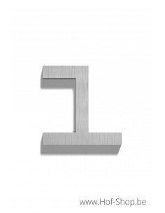 Nummer 1 - inox 10 cm hoog (huisnummer 'Square' )