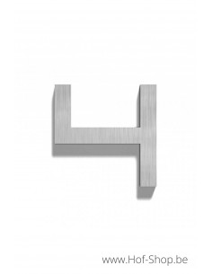 Nummer 4 - inox 10 cm hoog (huisnummer 'Square' )