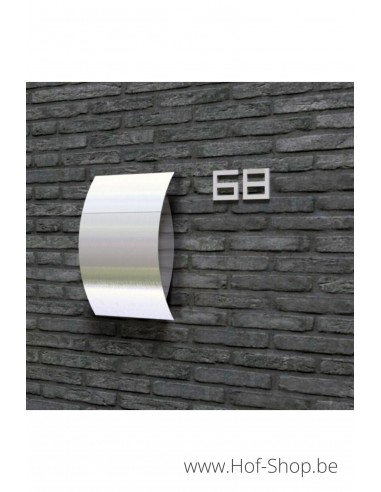 Numéro 5 - acier inoxydable de 10 cm de haut (numéro de maison 'Carré' )