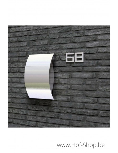 Numéro 5 - acier inoxydable de 10 cm de haut (numéro de maison 'Carré' )