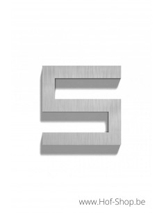 Nummer 5 - inox 10 cm hoog (huisnummer 'Square' )