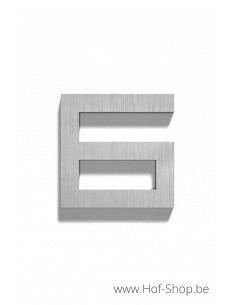 Nummer 6 - inox 10 cm hoog (huisnummer 'Square' )