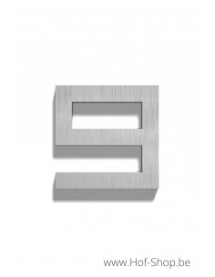 Numéro 9 - acier inoxydable de 10 cm de haut (numéro de maison 'Carré' )