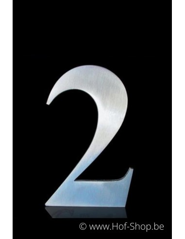 Numéro 2 - acier inoxydable de 10 cm de haut (numéro de maison 'Classic' )