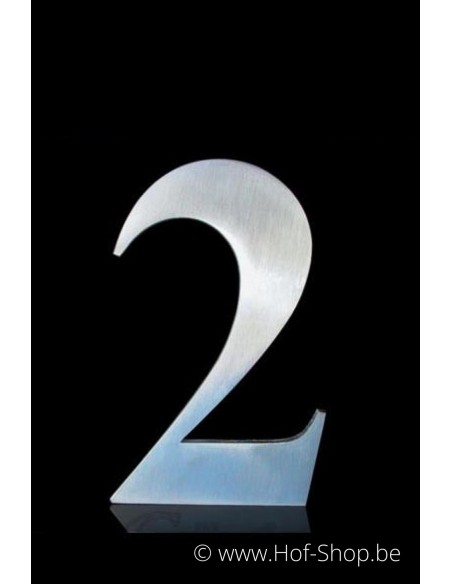 Numéro 2 - acier inoxydable de 10 cm de haut (numéro de maison 'Classic' )