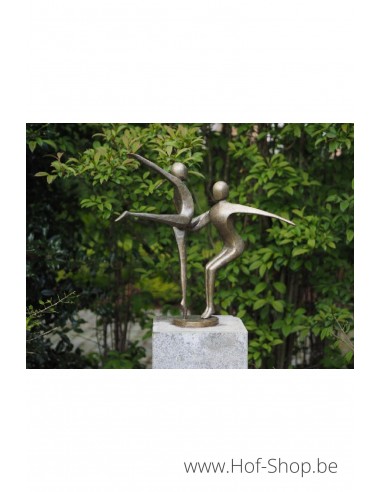 Abstract danspaar - bronzen beeld (AN0361BR-HP)
