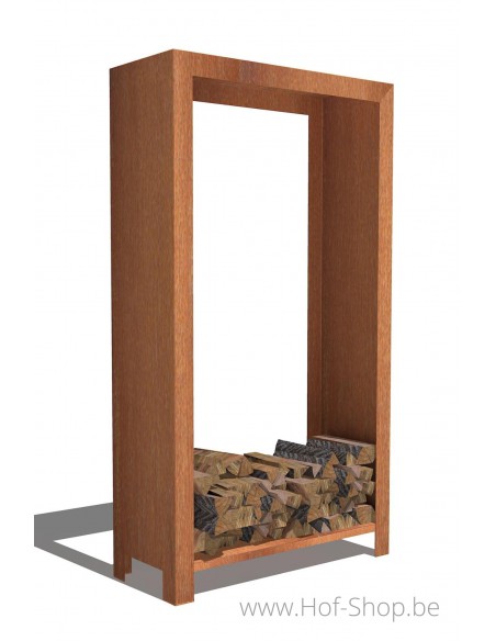 Logg 100 x 40 x 180 cm - Stockage du bois Adezz en acier corten
