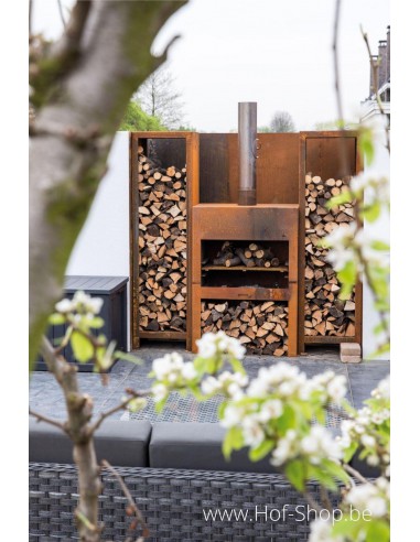 Houtopslag  - wood storage in cortenstaal