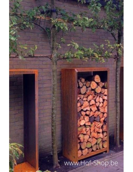 Houtopslag  - wood storage in cortenstaal