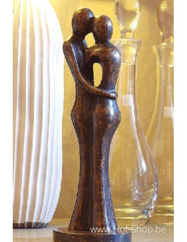 Abstract liefdespaar 34 cm - bronzen beeld (AN0718BR-BI)