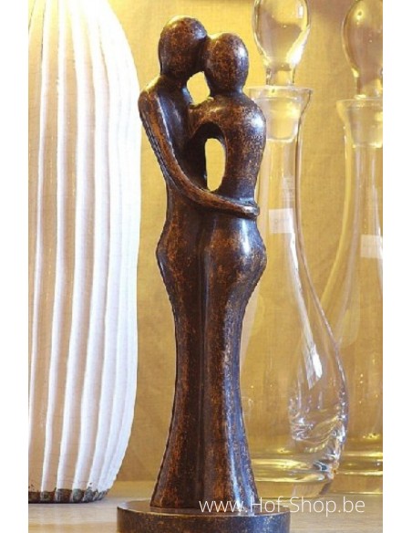Couple amoureux abstrait 34 cm - statue en bronze (AN0718BR-BI)