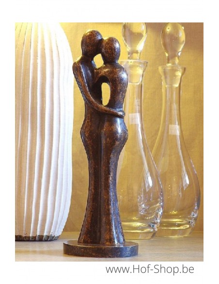 Couple amoureux abstrait 34 cm - statue en bronze (AN0718BR-BI)