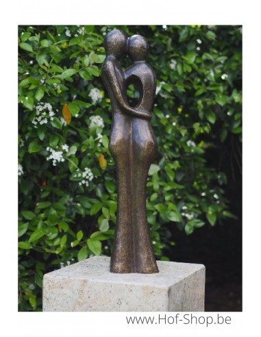 Couple amoureux abstrait 80 cm - statue en bronze (AN0718BR-BI-L)