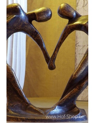 Couple dansant abstrait petite modèle - statue en bronze (AN0720BR-BI-L)