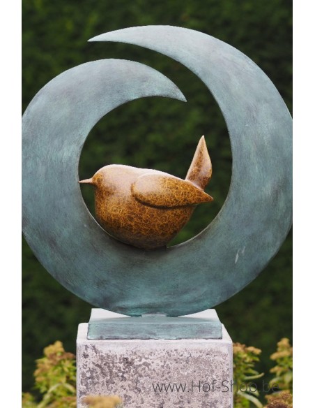 Oiseaux dans un cercle - statue en bronze (AN2673BR-V)