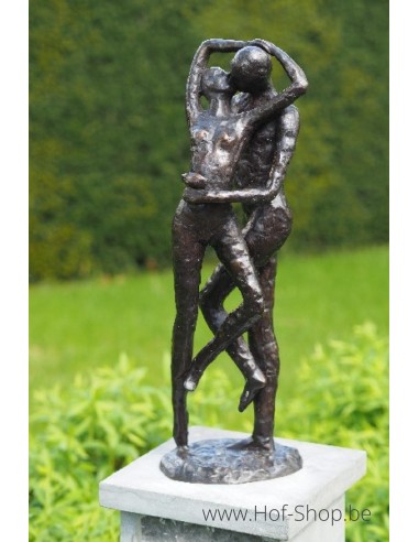 Zoenend liefdespaar - bronzen beeld (AN0928BR-BI)