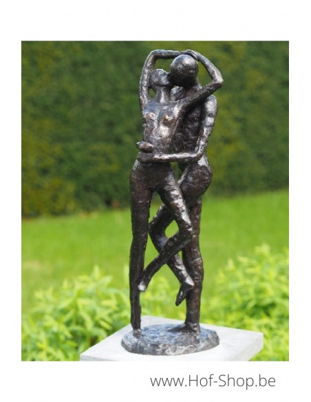Zoenend liefdespaar - bronzen beeld (AN0928BR-BI)