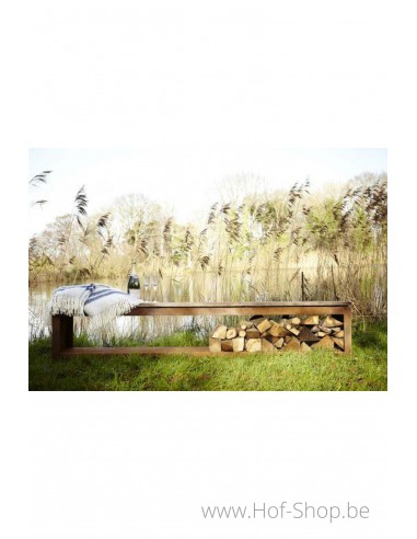 Logg 200 x 40 x 43 cm - Stockage du bois Adezz en acier corten