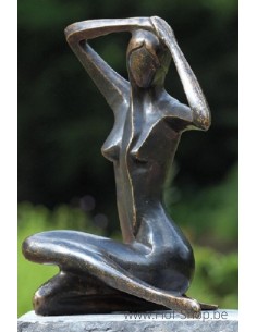 Grande femme assise - statue en bronze (AN1189BR-BI-L)
