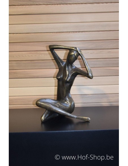Grande femme assise - statue en bronze (AN1189BR-BI-L)