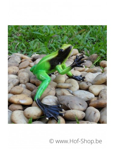 Regenwoud kikker (groen) - bronzen beeld (AN0985BR-C)