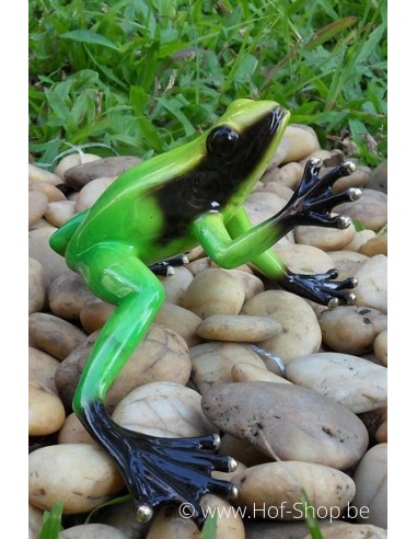 Regenwoud kikker (groen) - bronzen beeld (AN0985BR-C)