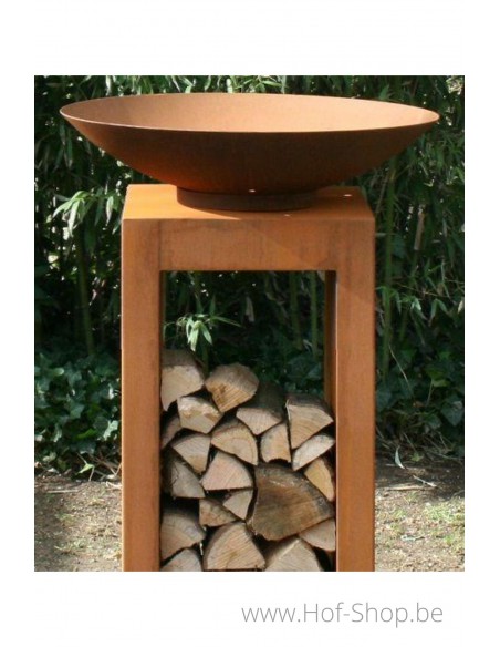 Socle U-block 50 x 50 x 80 - socle en acier corten