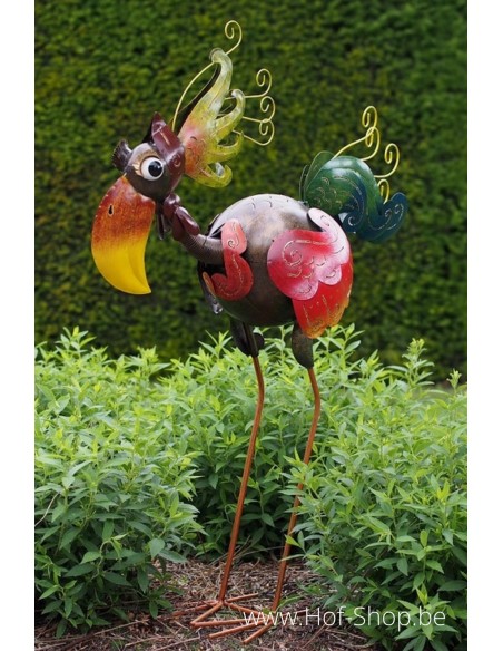Grote kleurrijke vogel - metalen figuur (MD16224)