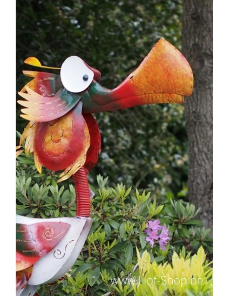 Grote kleurrijke vogel - metalen figuur (MD16220)