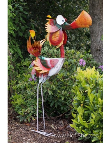 Grote kleurrijke vogel - metalen figuur (MD16220)