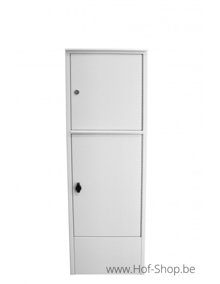 Pilast met pakketvak - Larob pakketbus aluminium