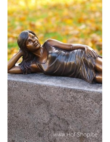 Fille couchée - statue en bronze (AN1083BR-B)