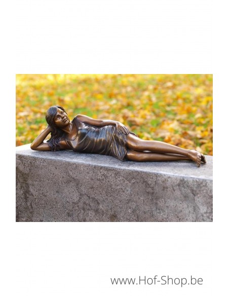 Fille couchée - statue en bronze (AN1083BR-B)