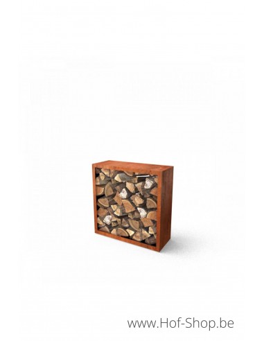 Egura 100 x 38,5 x 100 cm - Houtopslag Geroba in cortenstaal