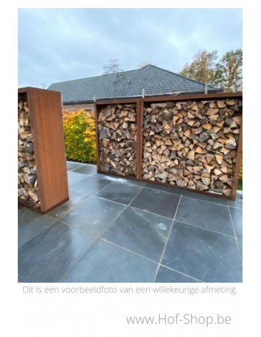 Egura 100 x 38,5 x 150 cm - Houtopslag Geroba in cortenstaal (EGURAC3)