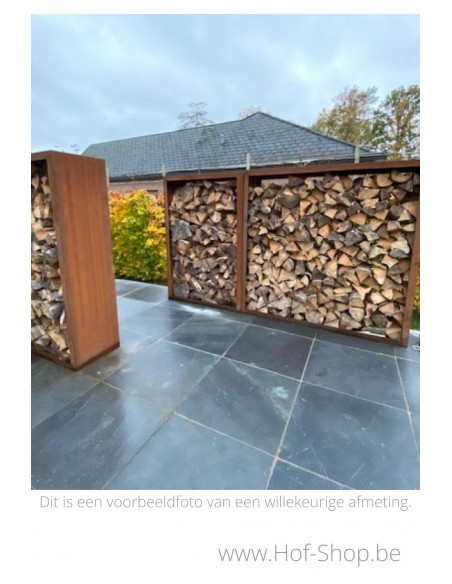 Egura 100 x 38,5 x 150 cm - Houtopslag Geroba in cortenstaal (EGURAC3)