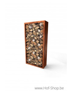 Egura 100 x 38,5 x 200 cm - Houtopslag Geroba in cortenstaal