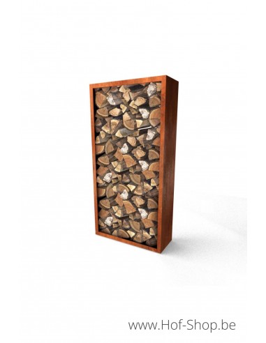 Egura 100 x 38,5 x 200 cm - Houtopslag Geroba in cortenstaal